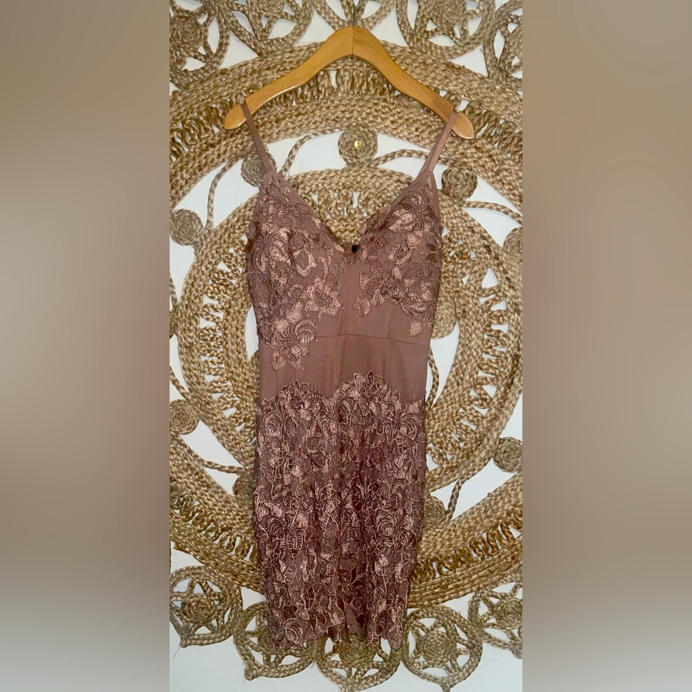 Blush Lace Detail Spaghetti Strap Dress